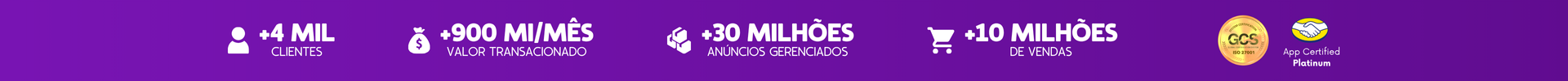 Banner de Métricas e Certificações - Desktop
